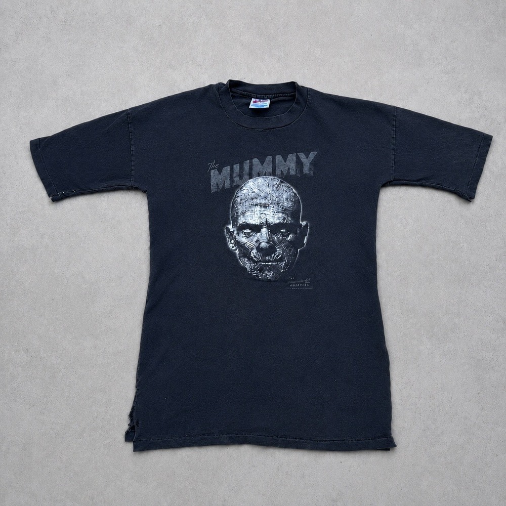 Vintage 90s The Mummy Movie Promo Boris Karloff T Shirt XL Black Universal